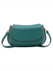 Small Flap Handbag Crossbody Bag for Women PU Leather Solid