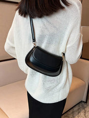Small Flap Handbag Crossbody Bag for Women PU Leather Solid