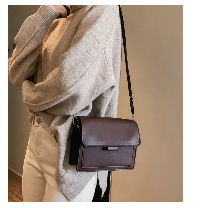 Small Flap Crossbody Shoulder Bags for Women Pu Leather Women's Bag Totes Solid