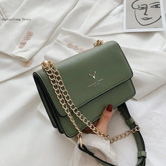 Small Flap Messenger Bag Ladies Pu Leather Crossbody Bags Square Handbags