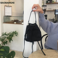 Canvas Shoulder Bags Tassel Bucket Bags Girls Crossbody Ladies Tote Phone Pouch