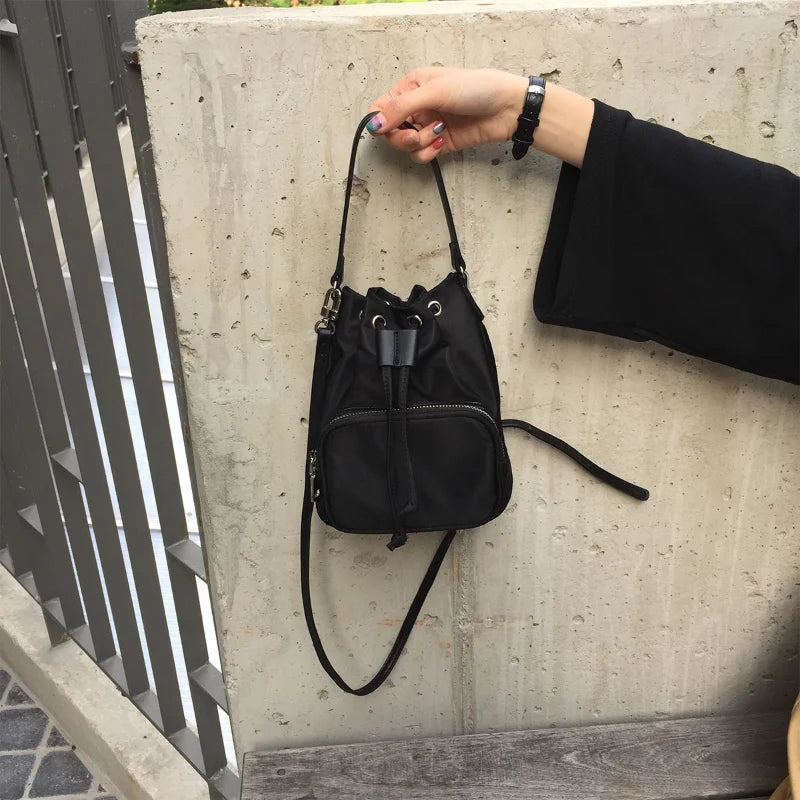 Canvas Shoulder Bags Tassel Bucket Bags Crossbody Bags