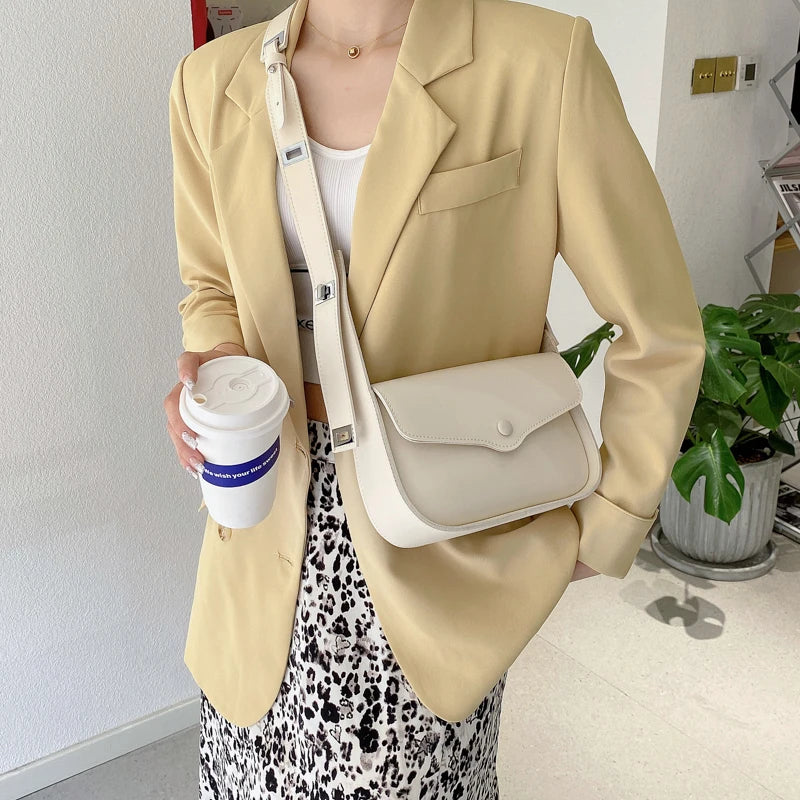 Leather Square Shoulder Bag for Women Crossbody Messenger Handbag