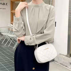 Lingge Embroidery Camera Shoulder Bag Women