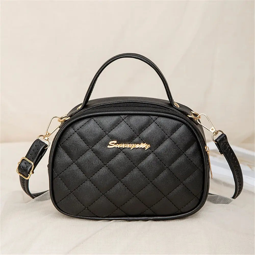 Lingge Embroidery Camera Shoulder Bag Women