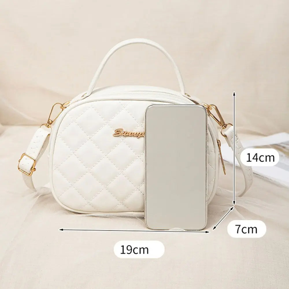Lingge Embroidery Camera Shoulder Bag Women