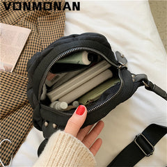 Nylon Quilted Crossbody Bag for Women - Winter Handbag Trend