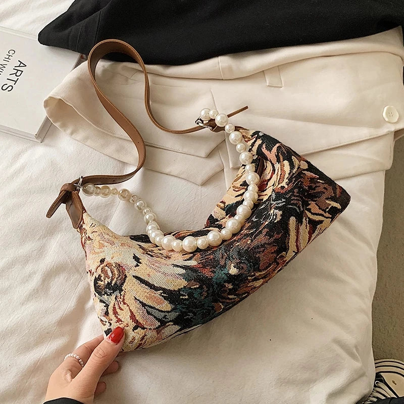 Small PU Leather Underarm Bag for Women Totes Shoulder Bag