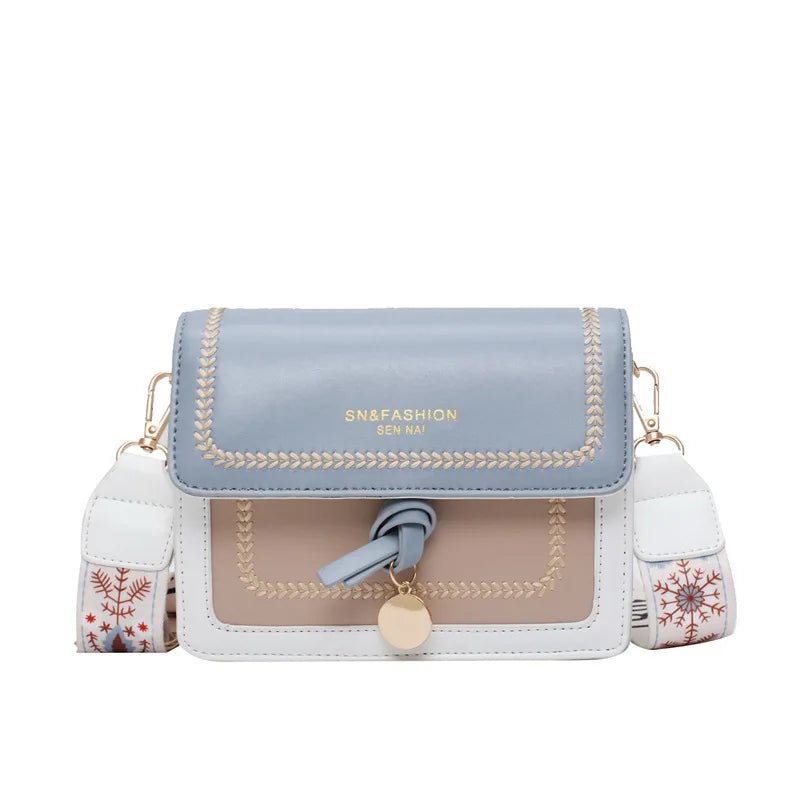 Panelled Flap Bag PU Leather Shoulder Bags for Women