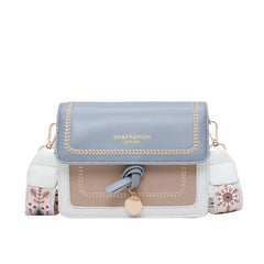 Panelled Flap Bag PU Leather Shoulder Bags for Women