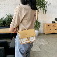 Panelled Flap Bag PU Leather Shoulder Bags for Women