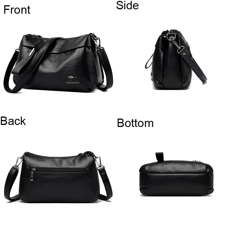 Women Leather Crossbody Bag Purse with Long Shoulder Strap
