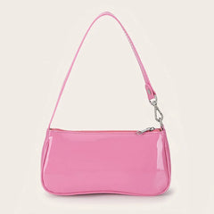 Pink Leather Handbag Beige Shoulder Bag Side Bag