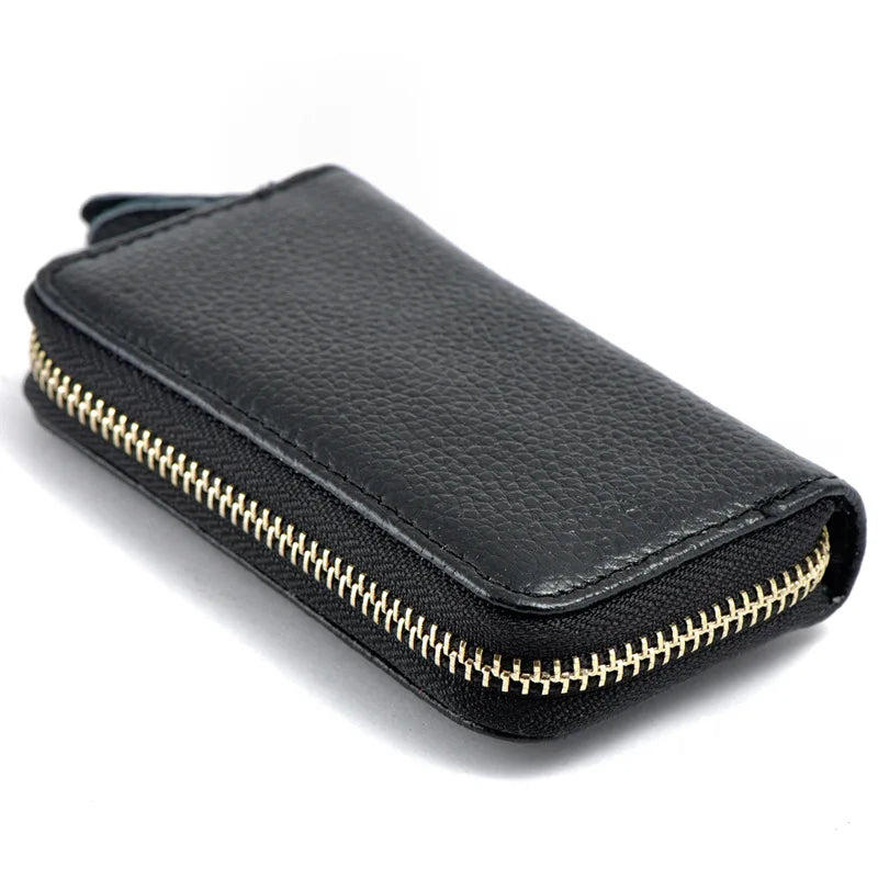 10 Colors Option Split Cow Leather Zipper Pocket Keys Case Holder Bag
