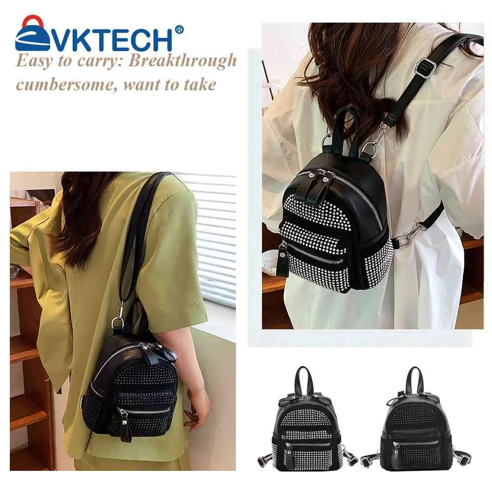 Rhinestone Backpack for Women Crystal Travel Shoulder Bag