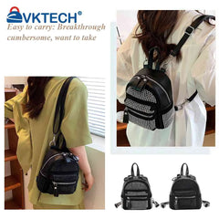 Rhinestone Backpack for Women Crystal Travel Shoulder Bag