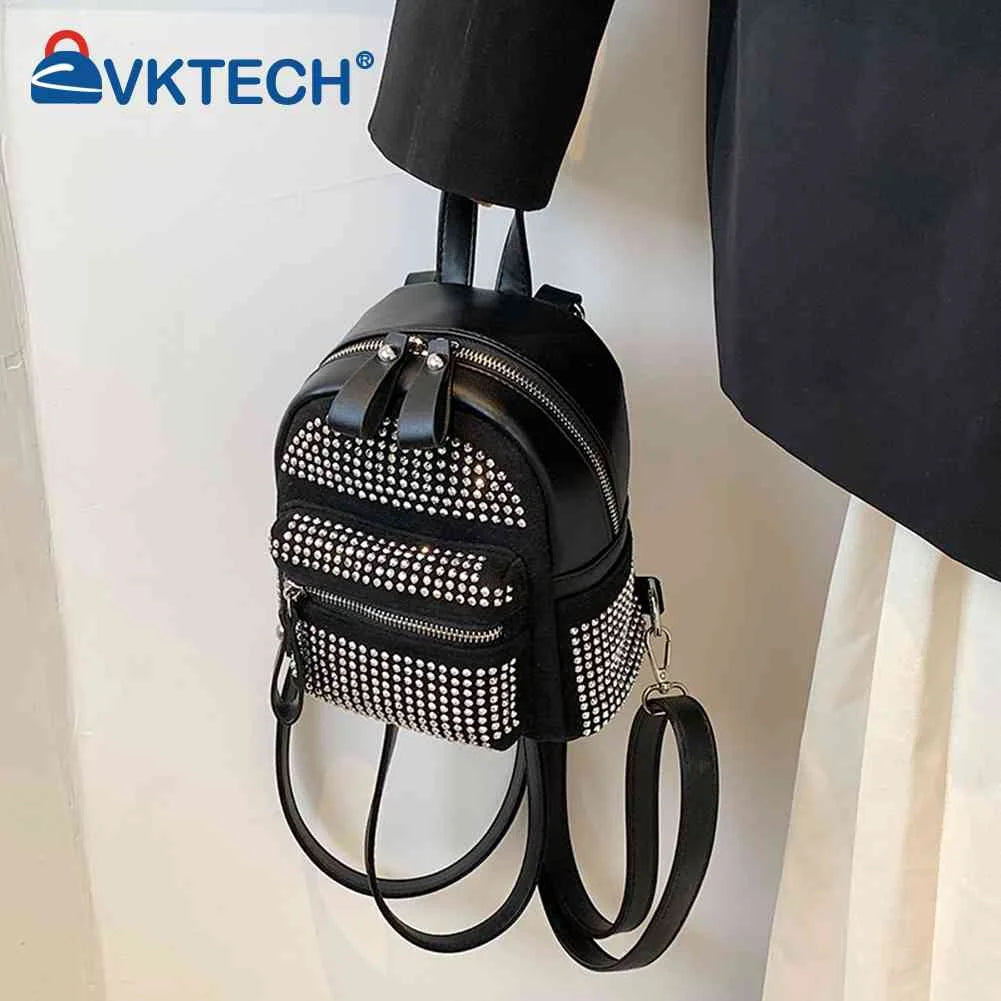 Rhinestone Backpack for Women Crystal Travel Shoulder Bag