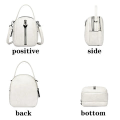 Round Tote Bag PU Leather Shoulder Bag Ladies Casual Diagonal