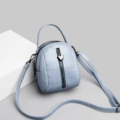 Round Tote Bag PU Leather Shoulder Bag Ladies Casual Diagonal