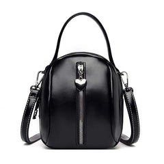 Round Tote Bag PU Leather Shoulder Bag Ladies Casual Diagonal