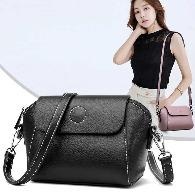Soft Leather Mini Crossbody Bag Women Messenger Handbag
