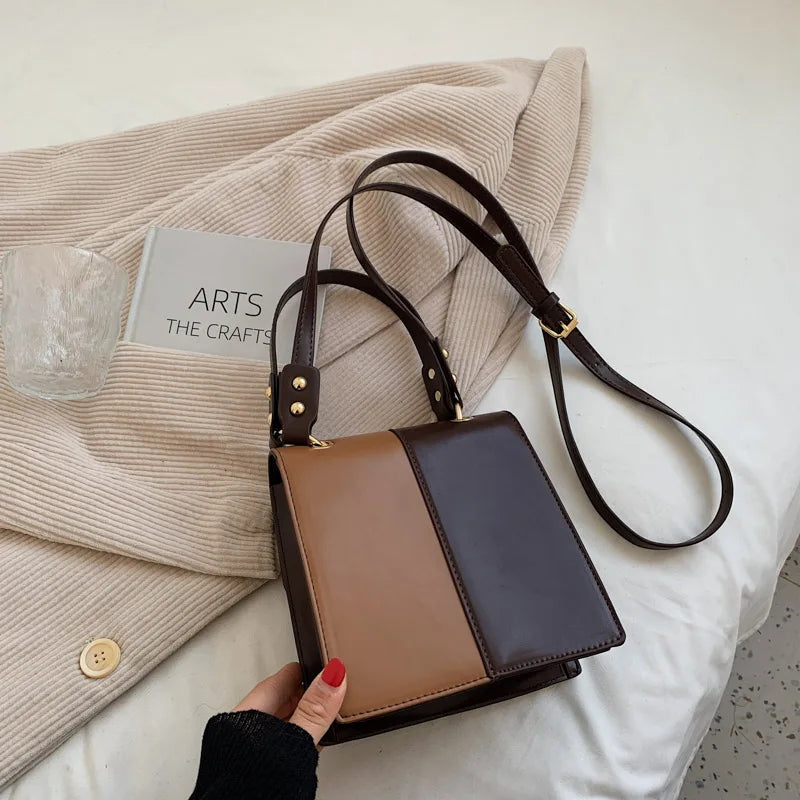 Panelled Crossbody Bags for Women Small Square Shoulder Bags