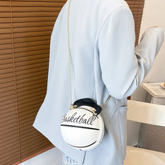 Women's Basketball Shoulder Bag Zipper Handbag Football Crossbody Bag