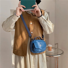 Women Canvas Shoulder Bag Cartoon Print Mini Handbags
