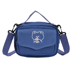 Cartoon Print Mini Canvas Shoulder Bag for Girls Phone Crossbody Purse