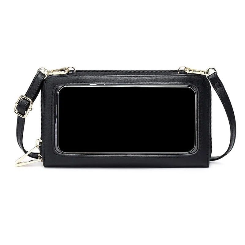 Women Handbag Transparent Touch Screen Phone Crossbody Bag