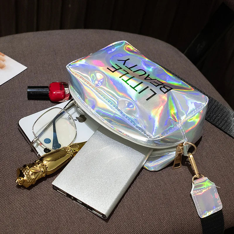 Women Laser Crossbody Bag Messenger PVC Jelly Small Tote Messenger Holographic