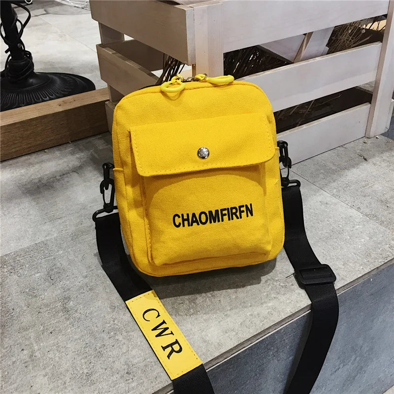 Canvas Tote Bags for Women Letter Handbag Crossbody Messenger Pouch