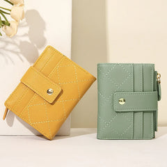 Zipper Wallet Coin Purse Clutch Short Wallet for Women PU Leather Female Purses
