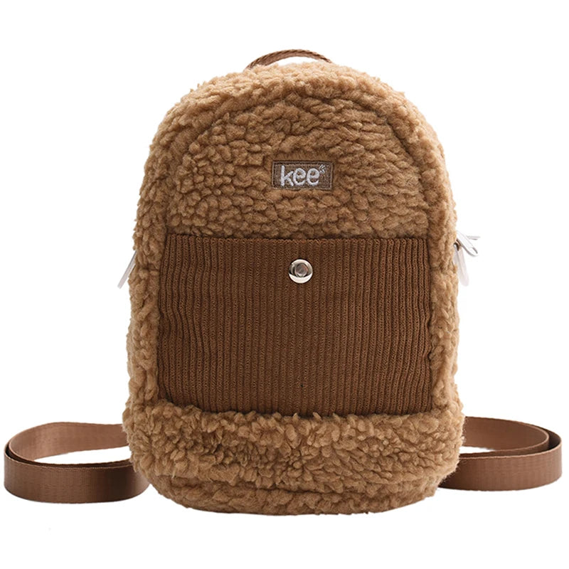 Warm Plush Tote Bag for Women Winter Shoulder Messenger Bag
