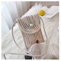Small Cotton Linen One-Shoulder Messenger Bag for Women