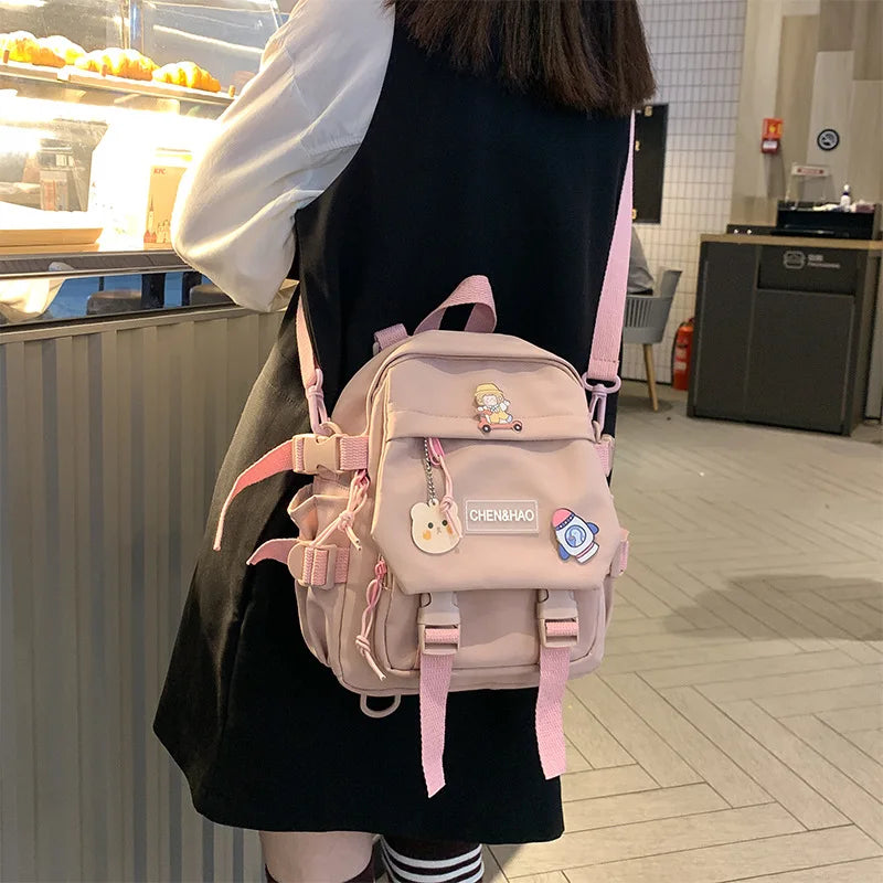 Mini Women's Backpack Girls School Bag Waterproof Nylon