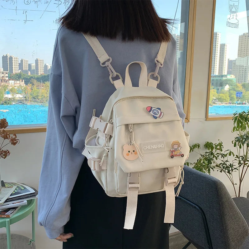 Mini Women's Backpack Girls School Bag Waterproof Nylon