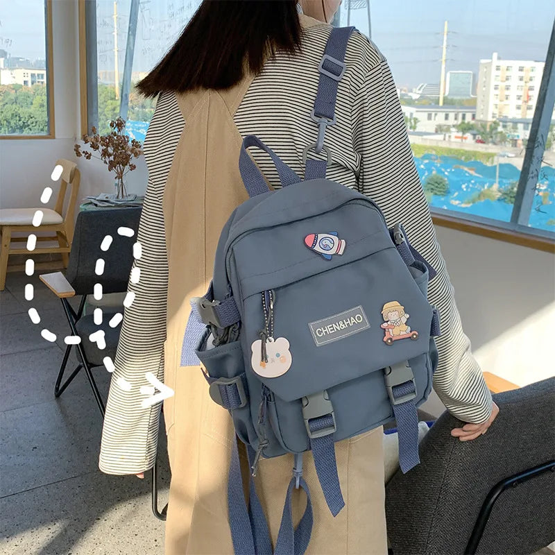 Mini Women's Backpack Girls School Bag Waterproof Nylon