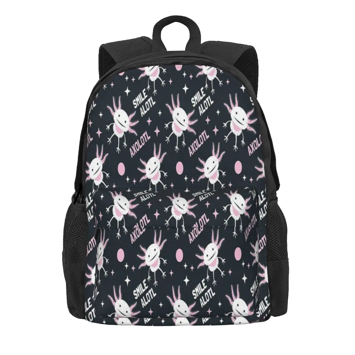 Smile Axolotl Backpacks Men's & Women's Bags Your Name B
