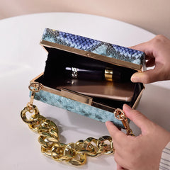 Snake Print Crossbody Handbag Shoulder Bag Unique Elegantes Clutch