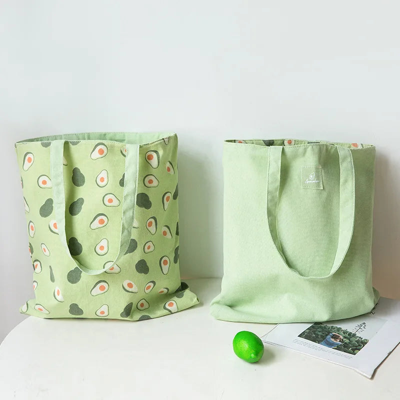 Cotton Linen Shoulder Bag Floral Tote for Women Shopping Canvas Handbag