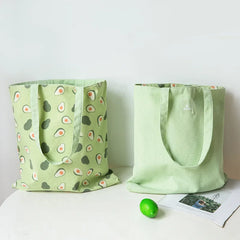 Cotton Linen Shoulder Bag Floral Tote for Women Shopping Canvas Handbag