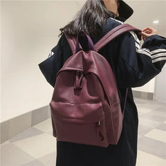 Soft Leather Backpack High PU Leather Women's Backpack for Teenage Girls