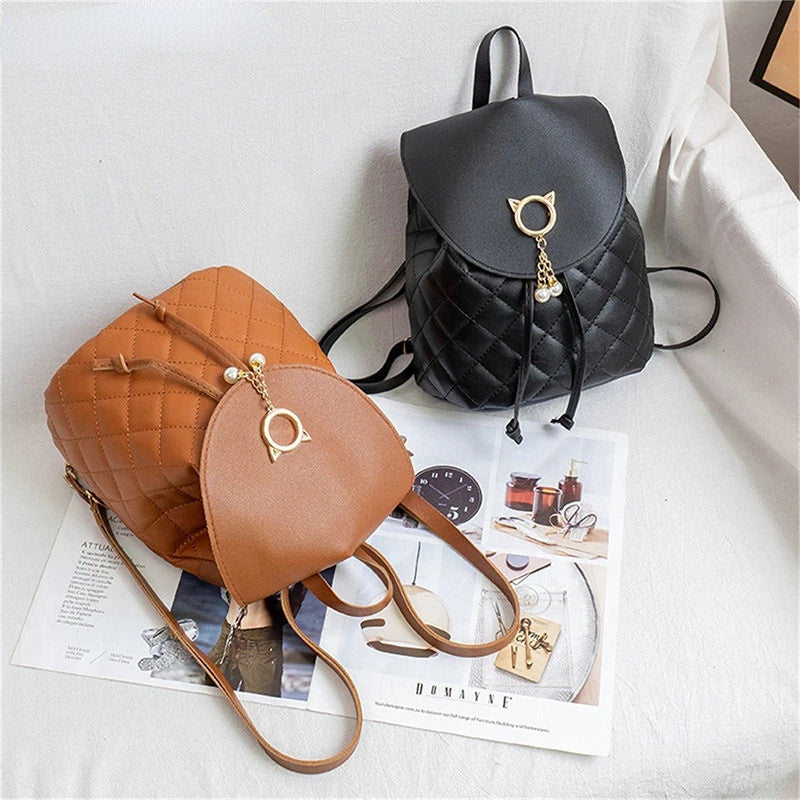 Stylish Leather Backpack for Women Schoolbags and Parties