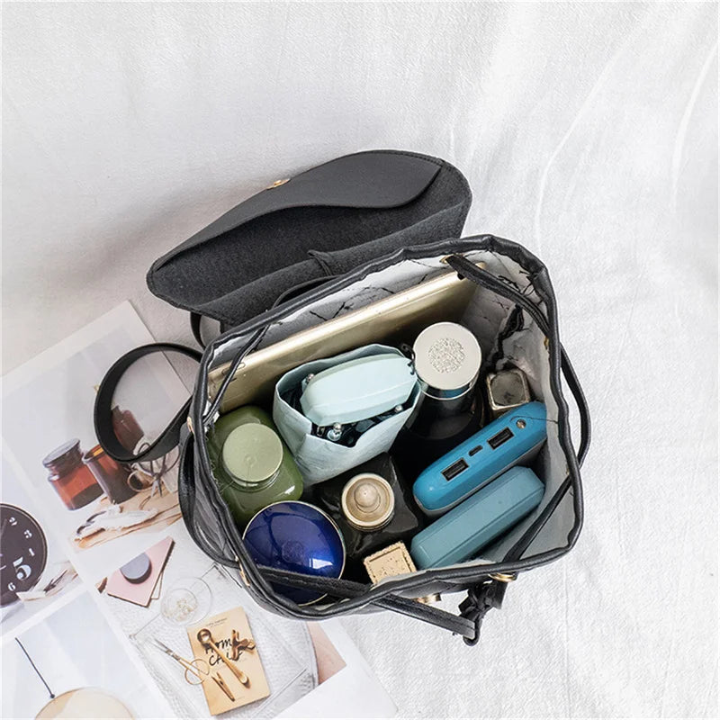 Stylish Leather Backpack for Women Schoolbags and Parties