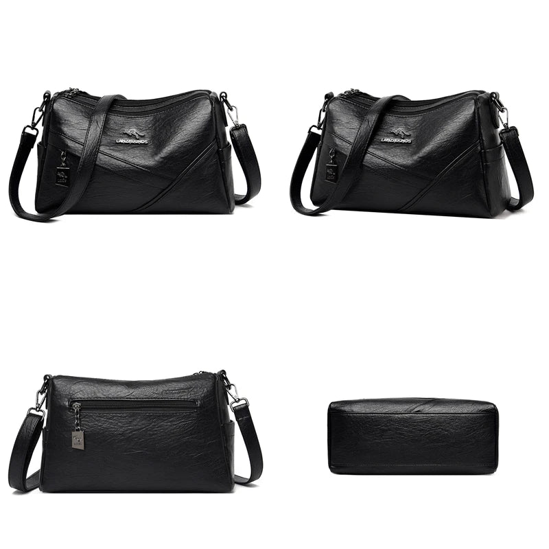 Soft Leather Crossbody Bag for Women with Large Capacity