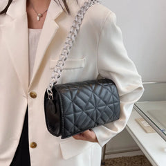 Green Quilted Shoulder Bag for Women Retro Clutch Tote