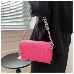 Green Quilted Shoulder Bag for Women Retro Clutch Tote