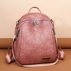 Soft Leather Women's Backpack Cowhide High Travel Female Rucksack