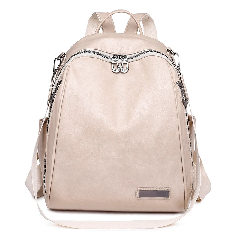Soft Leather Women's Backpack Cowhide High Travel Female Rucksack